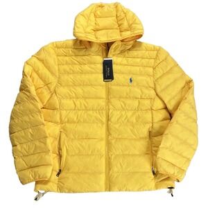 POLO RALPH LAUREN SZ XL PACKABLE L/S HOODED JACKET~YELLOW~NWT